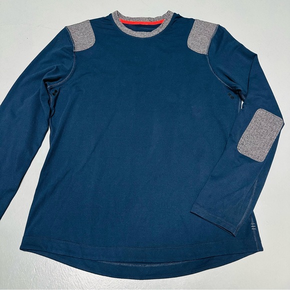 Lululemon Sprint Long Sleeve Shoulder Elbow Patches Ventilated Black Iris Blue - Picture 3 of 11